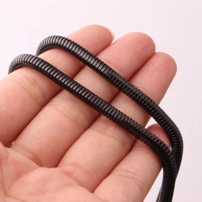 4.2mm Cool Stainless Steel Black Snake Round Chain Men's Necklace Jewelry 23.6" - Image 1 of 4