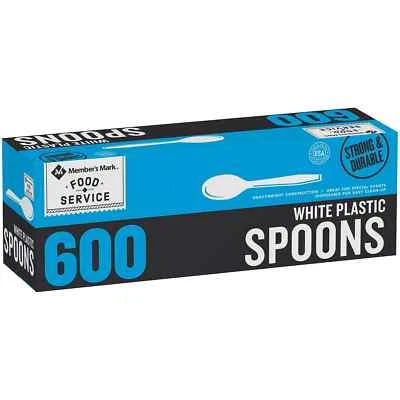 Member's Mark Heavyweight White Plastic Spoons, 600 ct. - Image 1 of 4