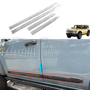 For Ford Bronco 2021-2024 ABS Silver Car Door Body Side Molding Cover Trim 4P - Picture 1 of 4