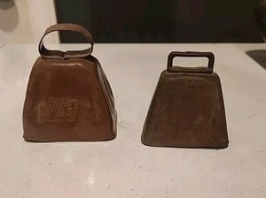 2 Pack Antique Style Metal Cow Bells, Loud Horse Sheep Copper Bells, Cattl - Picture 1 of 12