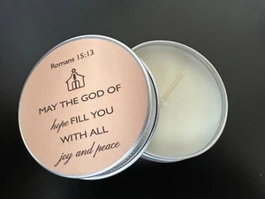 Romans 15:13 Catholic Christian Holiday Candle Christmas Gift Cinnamon Scent NEW - Picture 1 of 4