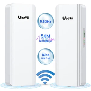 UeeVii 5 km Range 5,8G Gigabit Wireless WiFi Bridge1 Gbit/s Punkt-zu-Punkt-CPE - Picture 1 of 10