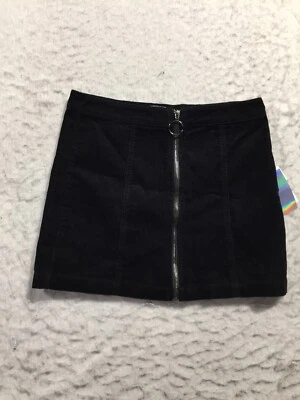 Новый навсегда 21 юбка женщин L черный вельвет трапециевидная молния - Изображение 1 из 4