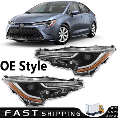 Par de faros de luz única para Toyota Corolla L LE 2020-2022 con LED DRL y giro Foto 1 de 4