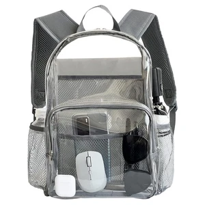 Purple Clear Backpack Heavy Duty - Large See Through Pvc Bookbag for Girls Wo... - Picture 1 of 7
