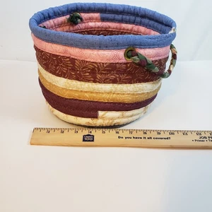 Colonial Mills Potpourri 9"D 7"H Braided Fabric Basket USA Cottage Farmhouse NWT - Picture 1 of 6
