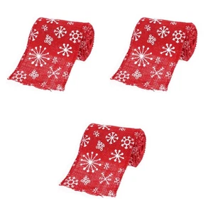 3 PCS Burlap Roll Bride Baby Snowflake Craft Ribbon Home Decoration - Picture 1 of 11