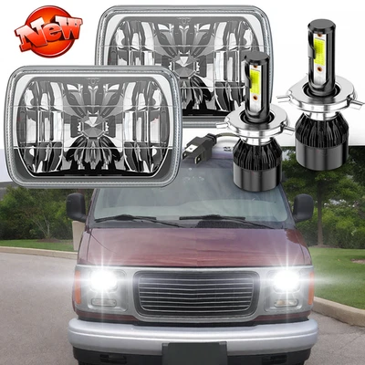 Faro LED cuadrado haz alto/bajo 7x6" para Dodge B150 B250 B350 1988-1993 Foto 1 de 4