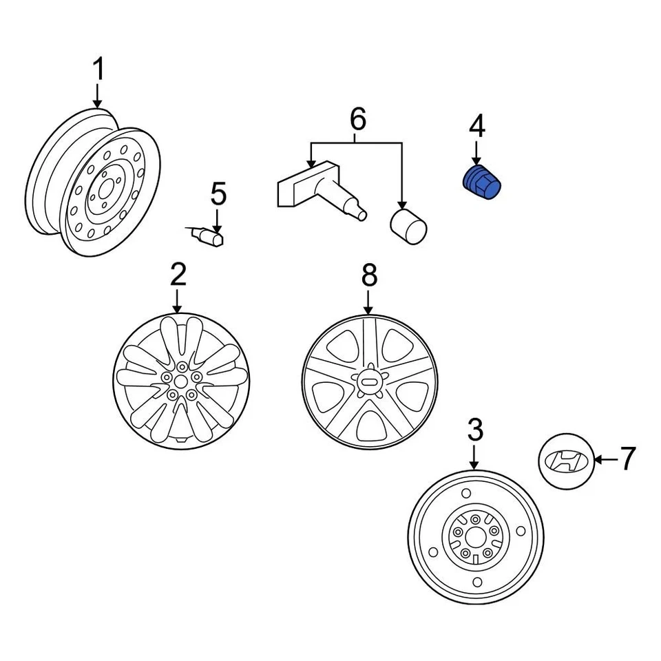 For Hyundai Sonata 2006-2017 Hyundai 529503Y000 Wheel Lug Nut Foto 1 de 4