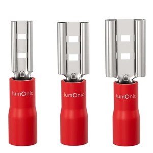 25x Flat receptacle partially insulated 0,5-1,5mm² Red for flat plug Brass tinne - Picture 1 of 4