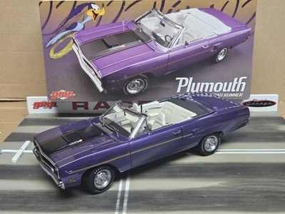 GMP ACME 1:18 1970 PLYMOUTH ROAD RUNNER CONVERTIBLE- IN VIOLET W/ WHITE INTERIOR - Image 1 of 4