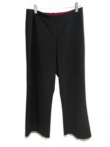 Trina Turk Black Flare Pants with Tassel Detail, Size 8 - Picture 1 of 6