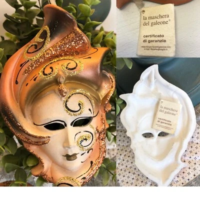 La Maschera del Galeone Hand Painted Venetian Mask Venice Italy Vintage - Image 1 of 4
