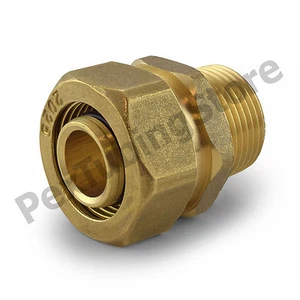 3/4" PEX-AL-PEX Klemmung x Außengewinde Messing Adapter Fitting - Bild 1 von 1