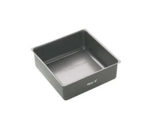 15CM 6 INCH PROFESSIONAL MASTER CLASS DEEP SQUARE NON STICK LOOSE BASE CAKE TIN - Picture 1 of 4
