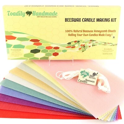 Beeswax Candle Making Kit - 10 Sheets Assorted Colors. 100% Natural Beeswax! - Image 1 of 3