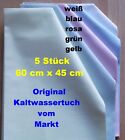 Kaltwassertuch vom Markt - das Gute - 5 er  XXL -  Pack 60x45 cm 5 Farben