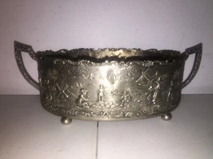 ANTIGUO SOPORTE DE CUENCO ESCENAS HOLANDESAS PAYE & BAKER PLATEADO AÑOS 1900 - Imagen 1 de 5