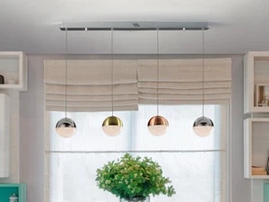 SCHULLER 793659 Sphere 4 Light LED Bar Pendant Chrome Brass Copper Clear £339RRP - Picture 1 of 3