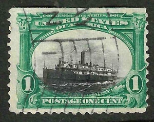 SC #294 Dramatic Vignette Shift EFO Sinking Ship 1 Cent PAN AM 1903 US 84F74 - Bild 1 von 2
