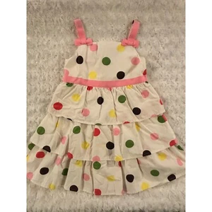 NWOT Gymboree Tea For Two Polka Dot Ribbon Tiered Dress 6 - Picture 1 of 9