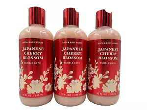 Bath & Body Works LOT of 3 Japanese Cherry Blossom Bubble Bath 10 oz Pear Mimosa - Picture 1 of 2