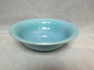Circa 1910 Northwood Azure Blue Iridescent Stretch Glass Round Console Bowl - Picture 1 of 5