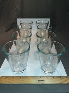 8PCs Bormioli Rocco Italian Made Thick Clear Glass Wavy Rim FAST SHIP - Picture 1 of 20