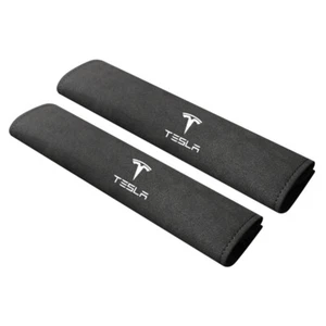 2pcs Black Seatbelt Safety Belt Seat Belt Cover Shoulder Pads Tesla Model 3 X Y - Picture 1 of 5