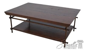 61617EC: Rustic Modern Form Iron & Wood Coffee Table - Picture 1 of 12