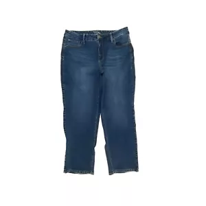 Time And Tru Straight Leg Women's size 18P Dark Wash Blue Denim Jeans - Picture 1 of 3