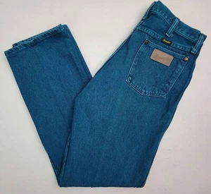 Vintage Wrangler Made In USA Blau Grün Garment Dyed Denim Herren 30x31 Actual - Bild 1 von 7