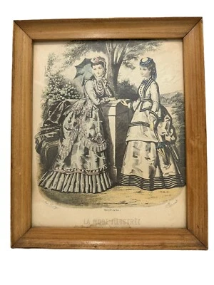 Estampado de moda victoriana enmarcado vintage La Mode Illustree Bonnard & Toudouze Foto 1 de 4