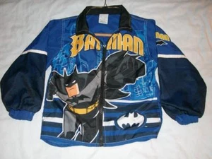 Batman Animated Blue DC Comics Zipper Windbreaker Jacket Boy's Small 7 used - Picture 1 of 2