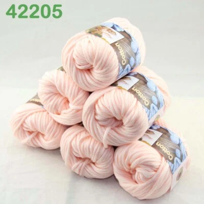 Sale 6 Ballsx50g Super Soft Cotton Chunky Blankets Hand Rugs Knitting Yarn 05 - Image 1 of 4