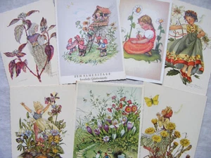 Postkarte Ansichtskarte verschiedene Motive Kinder vintage Zwerge Pflanzen Blume - Bild 1 von 15