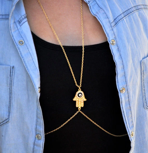 Körperkette Körperschmuck Bauchkette Bikini Hals Kette Body Chain Hüftkette  - Bild 1 von 1