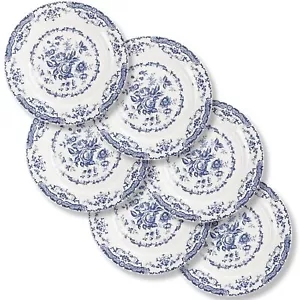 Dinner Plates Ceramic Plates Set Of 6 Kitchen Plates Microwave Safe Plates White - Picture 1 of 9