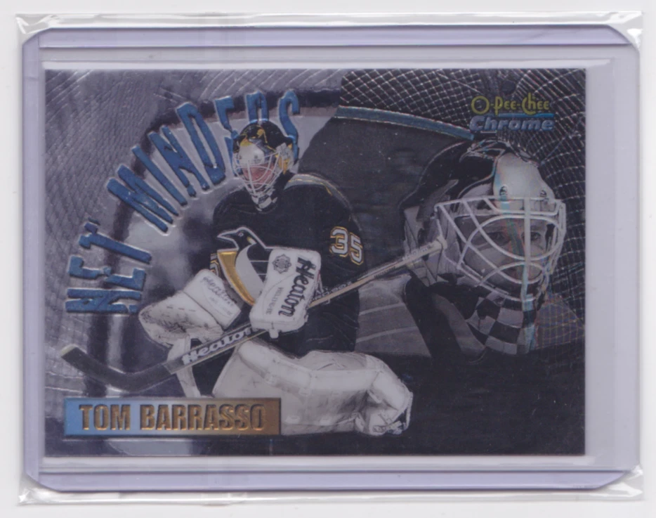 98-99 O-PEE-CHEE CHROME NET MINDERS INSERT TOM BARRASSO #SB6 PITTSBURGH PENGUINS - Image 1 of 2