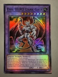YUGIOH EVIL HERO DARK GAIA ASIA ENGLISH EDITION CR06-AE009 SUPER RARE - Picture 1 of 3