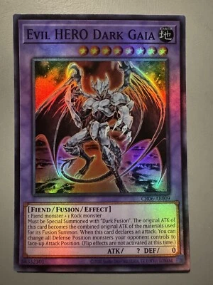 YUGIOH EVIL HERO DARK GAIA ASIA ENGLISH EDITION CR06-AE009 SUPER RARE - Image 1 of 3