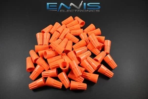 100 PCS WIRE TWIST CAP 22/14 GAUGE TERMINAL CONNECTOR SPLICE AWG ORANGE WNOR - Picture 1 of 4