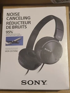 SONY MDR-ZX110NC Noise Canceling Headphones Black New Sealed Box - Picture 1 of 5