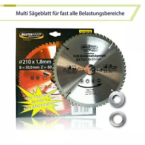 Kreissägeblatt 210x30 Multisägeblatt 60 Zähne Sägeblatt 210x30 Holz Alu, Plastik - Bild 1 von 10