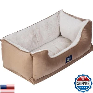 Serta Orthopedic Cuddler Dog Bed for Pets – Desert Sand (X-Large) - Picture 1 of 5