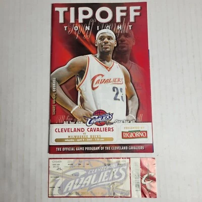 Cleveland Cavaliers April 9 2005 Vs Milwaukee Bucks Ticket Stub and Game Program - Image 1 of 4