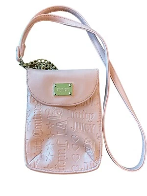 Cartera tipo honda Juicy Couture rosa LA tono dorado tarjetero Foto 1 de 4