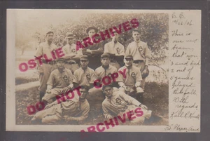 Columbia City INDIANA RPPC 1906 SQUADRA DI BASEBALL 5-0-2 record BILL ANDERSON COLLEZIONE - Foto 1 di 3