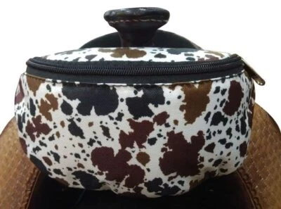 SHOWMAN PRODUCTS Showman Cow Print Insulated Nylon Saddle Pouch