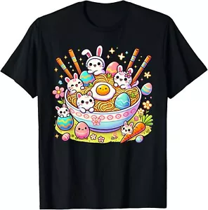 Easter Ramen Cats Cute Anime Happy Easter Day Women Girls T-Shirt - Picture 1 of 5